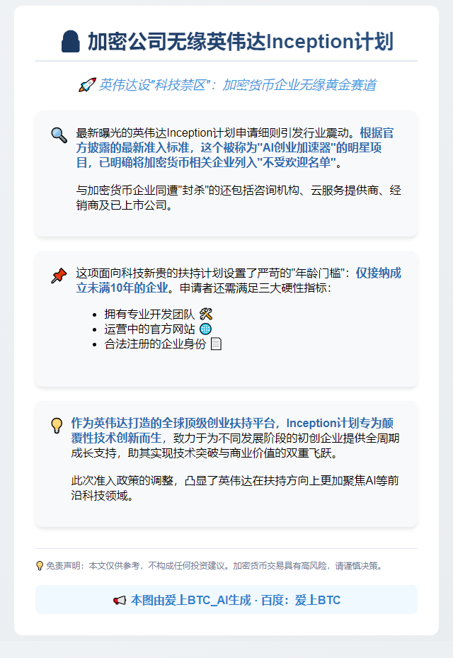 加密公司无缘英伟达Inception计划