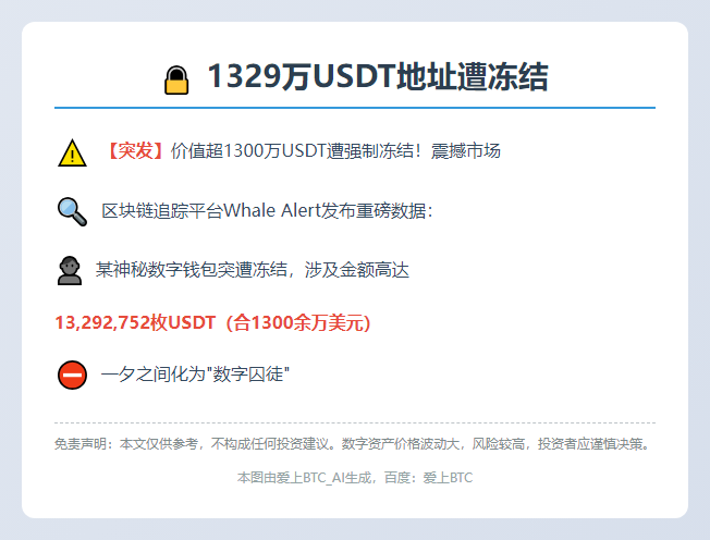 1329万USDT地址遭冻结
