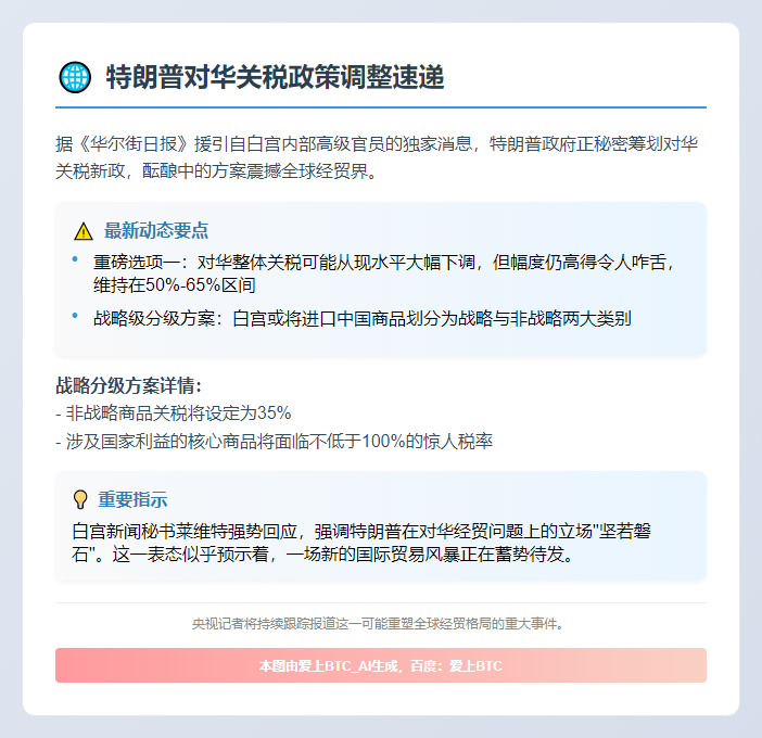 特朗普坚持对华关税强硬