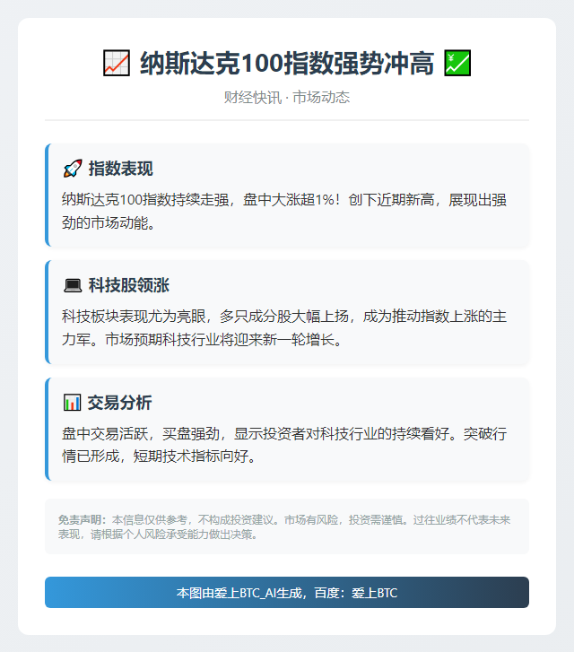纳指100涨1%