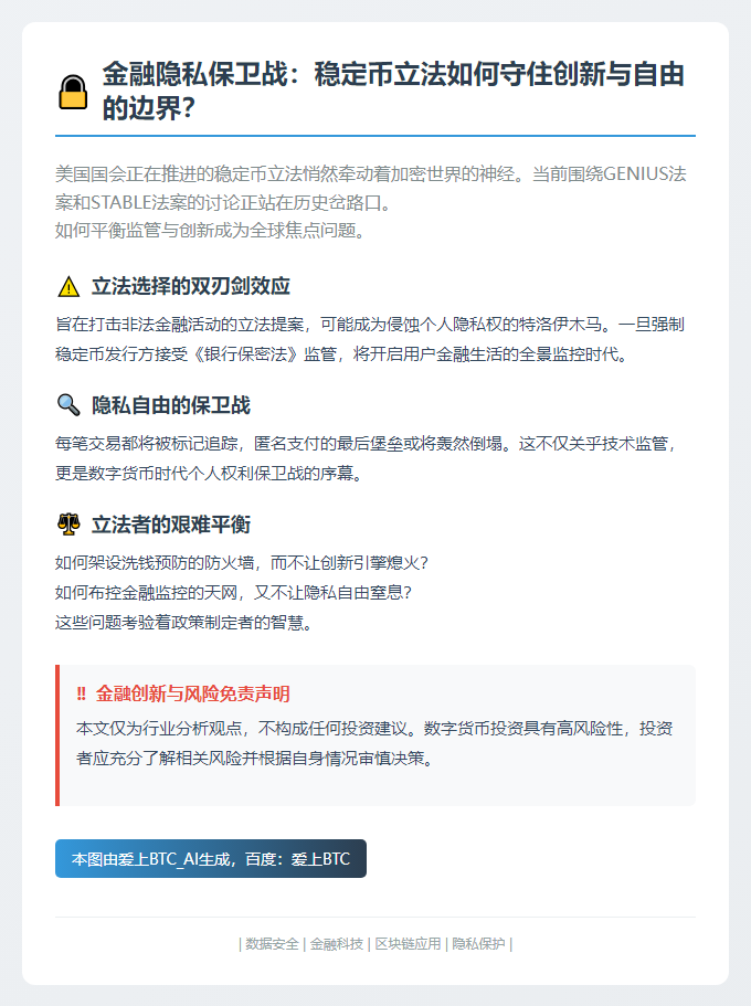 稳定币立法须保护金融隐私