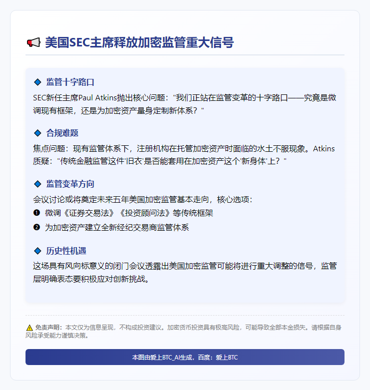 美SEC主席：聚焦加密经纪商规则修订或新框架