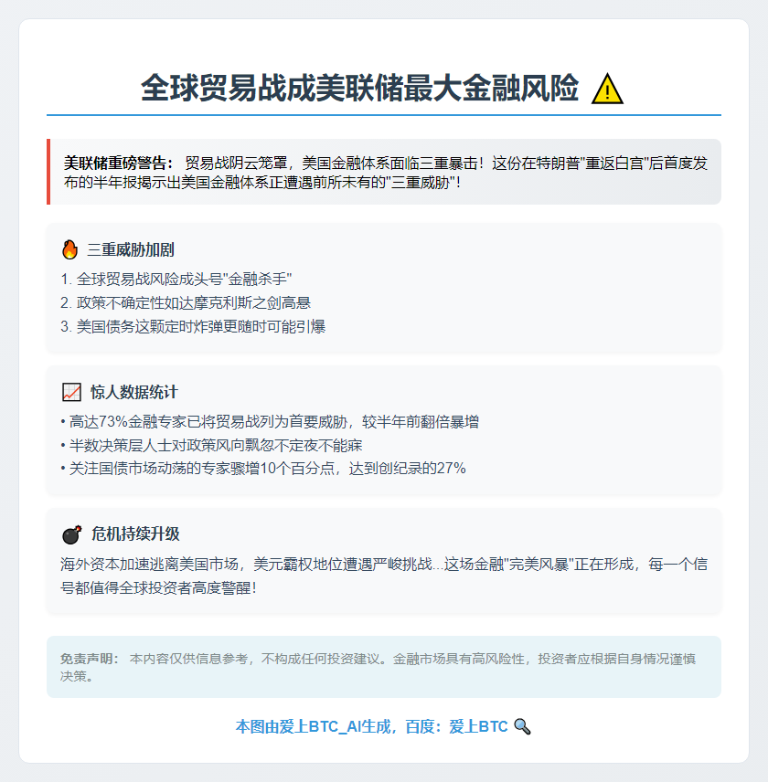 全球贸易战成美联储最大金融风险