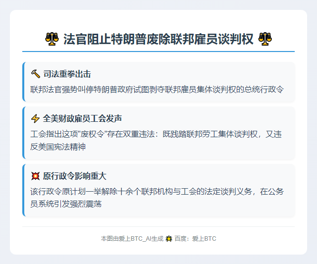 法官阻止特朗普废除联邦雇员谈判权