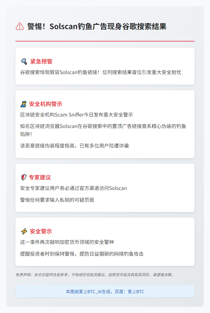 警惕！Solscan钓鱼广告现身谷歌搜索结果