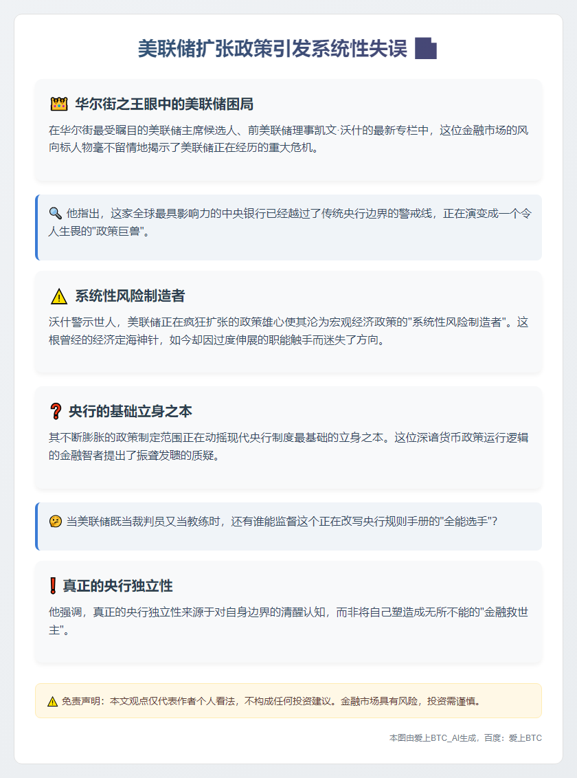 美联储扩张政策引发系统性失误
