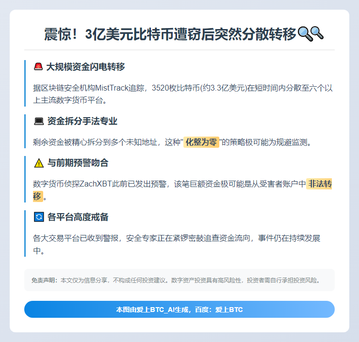 可疑比特币地址资金流向多平台