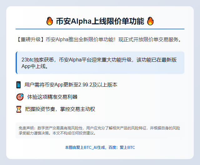 币安Alpha上线限价单