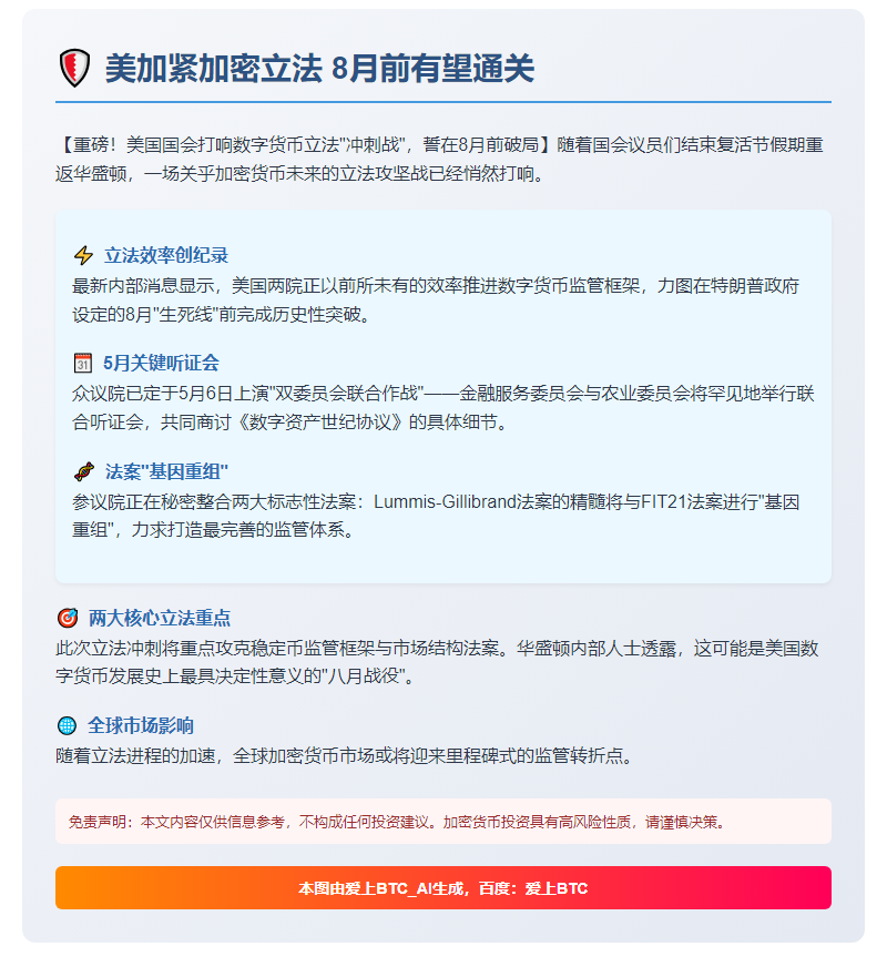 美加紧加密立法 8月前有望通关