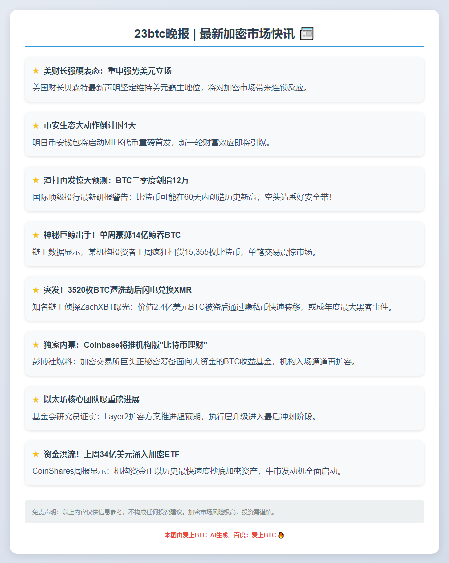 23btc晚报 | 4月28日要闻速览
