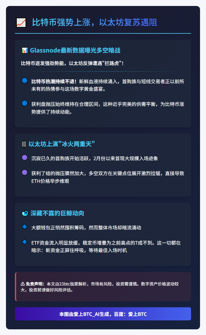 比特币强势上涨，以太坊复苏遇阻