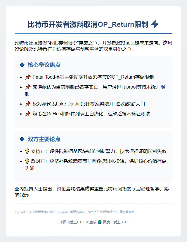 比特币开发者激辩取消OP\_Return限制