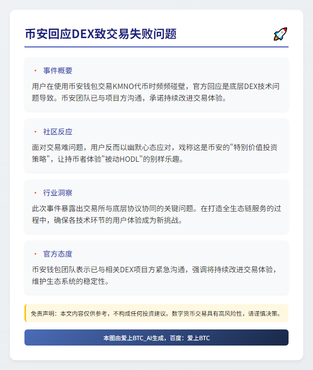 "币安回应DEX致交易失败问题"