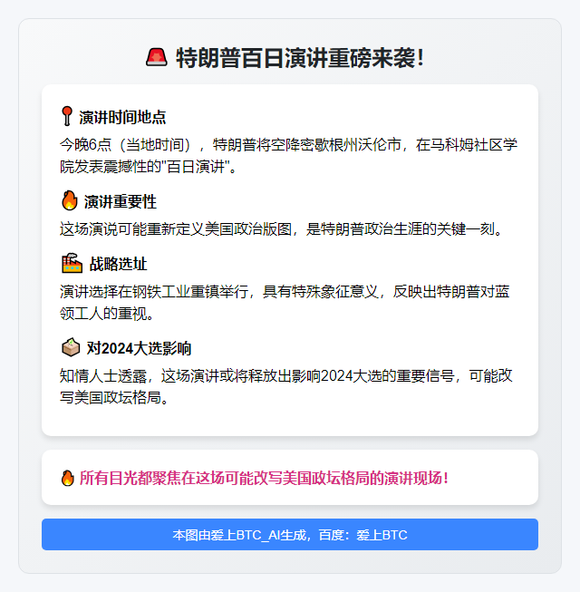 特朗普将发表就职百日演讲