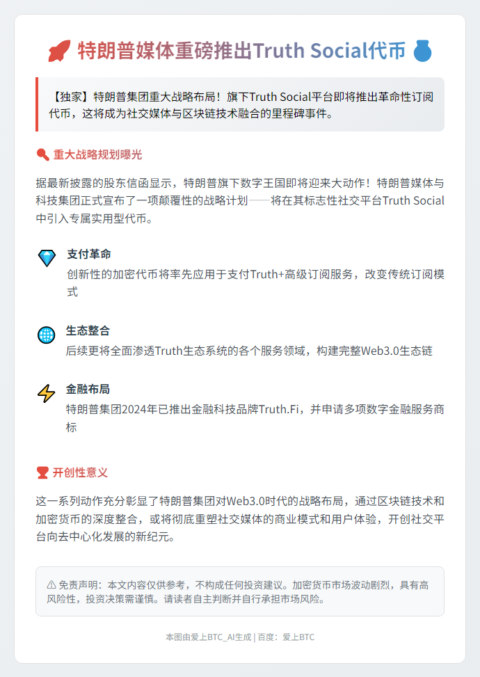 特朗普媒体将推出Truth Social代币