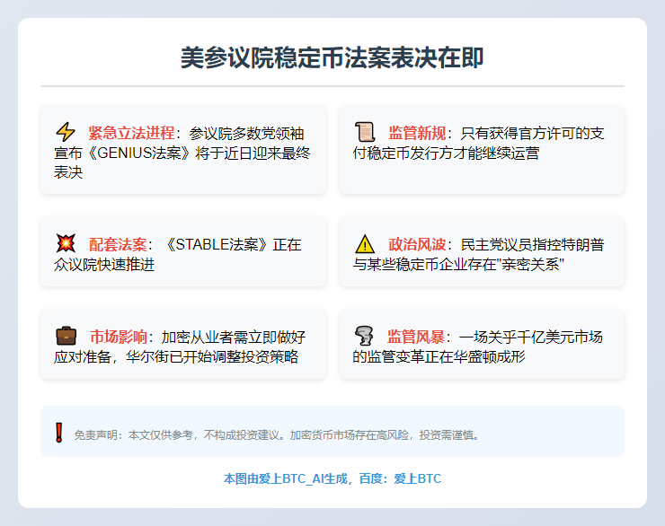 美参议院5月26日表决稳定币法案