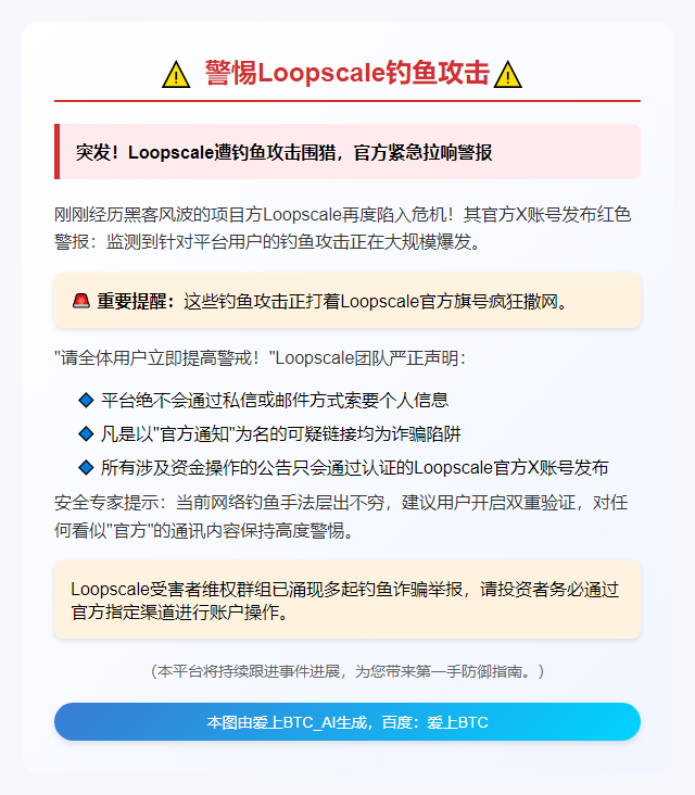 警惕Loopscale钓鱼攻击，勿点可疑链接