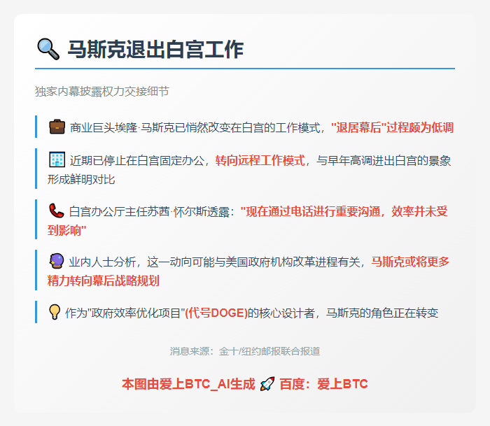 马斯克退出白宫工作