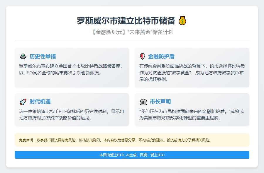 罗斯威尔市建立比特币储备
