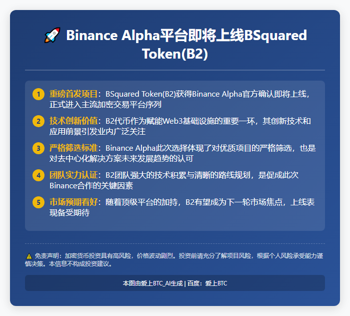 Binance上线BSquared Token(B2)