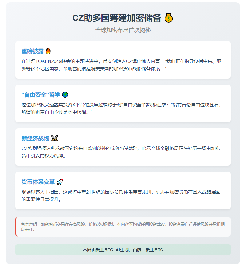 CZ助多国筹建加密储备
