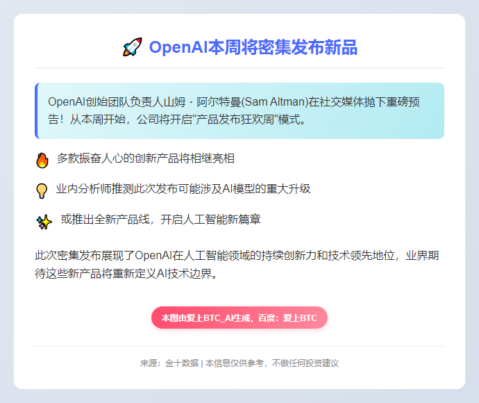 OpenAI本周将密集发布新品