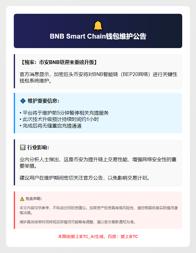 BNB Smart Chain钱包维护公告