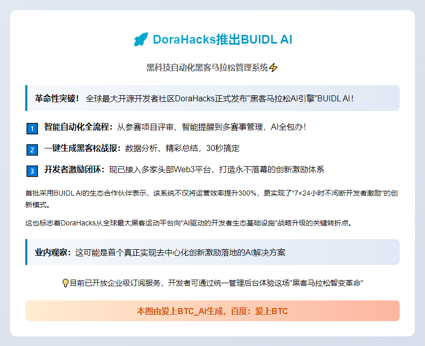 DoraHacks推出BUIDL AI，自动化黑客马拉松