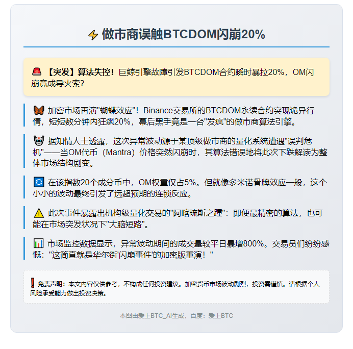 做市商误触BTCDOM闪崩20%