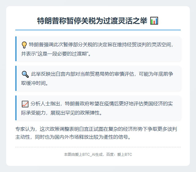 特朗普称暂停关税为过渡灵活之举