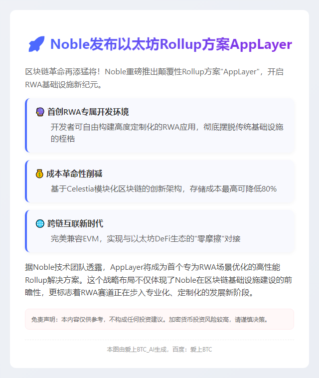 “Noble发布以太坊Rollup方案AppLayer”