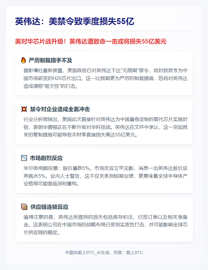 英伟达：美禁令致季度损失55亿