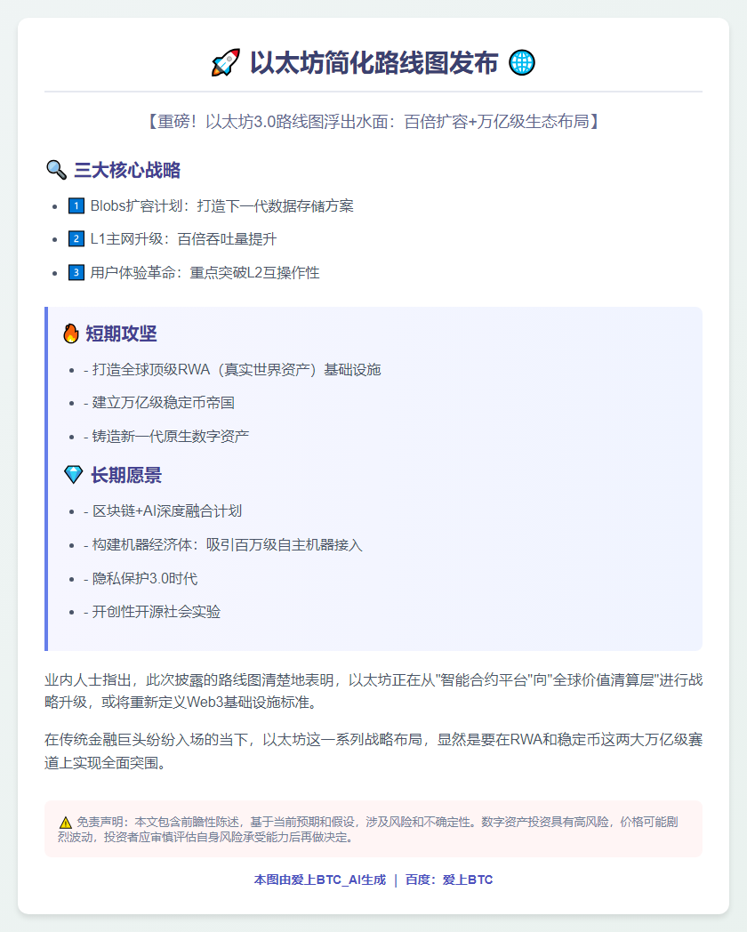 以太坊简化路线图发布