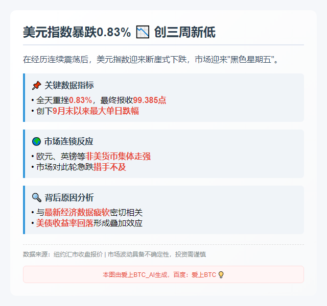 美元指数跌0.83%