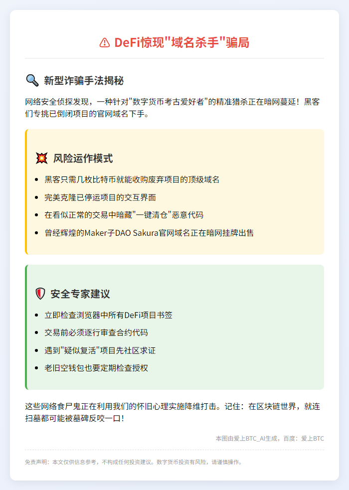 当心！黑客借废弃DeFi官网诈骗