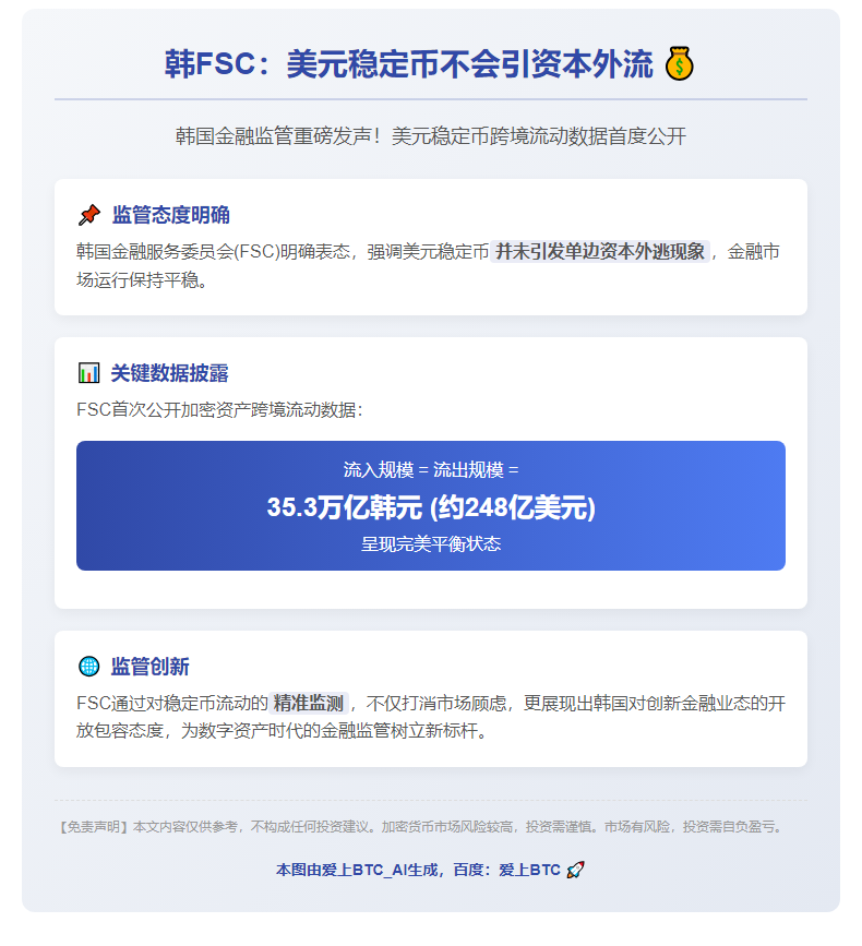 韩FSC：美元稳定币不会引资本外流