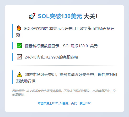 SOL突破130美元
