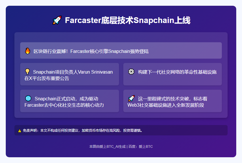 Farcaster底层技术Snapchain上线