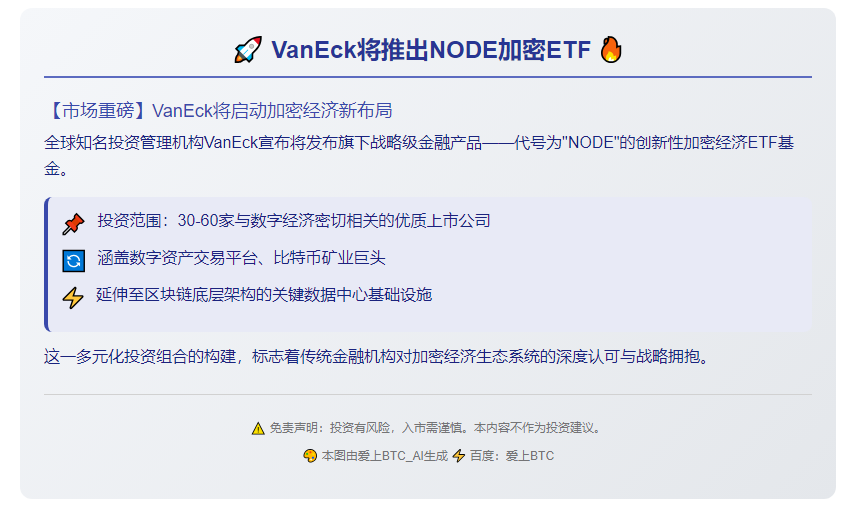 VanEck将推出NODE加密ETF