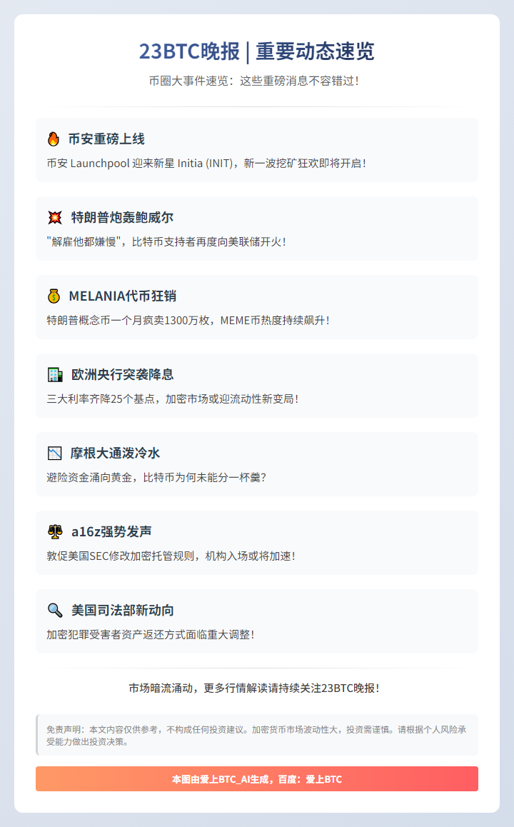23btc晚报 | 4月17日重要动态速览