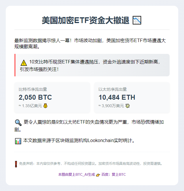 美比特币ETF净流出2050枚BTC