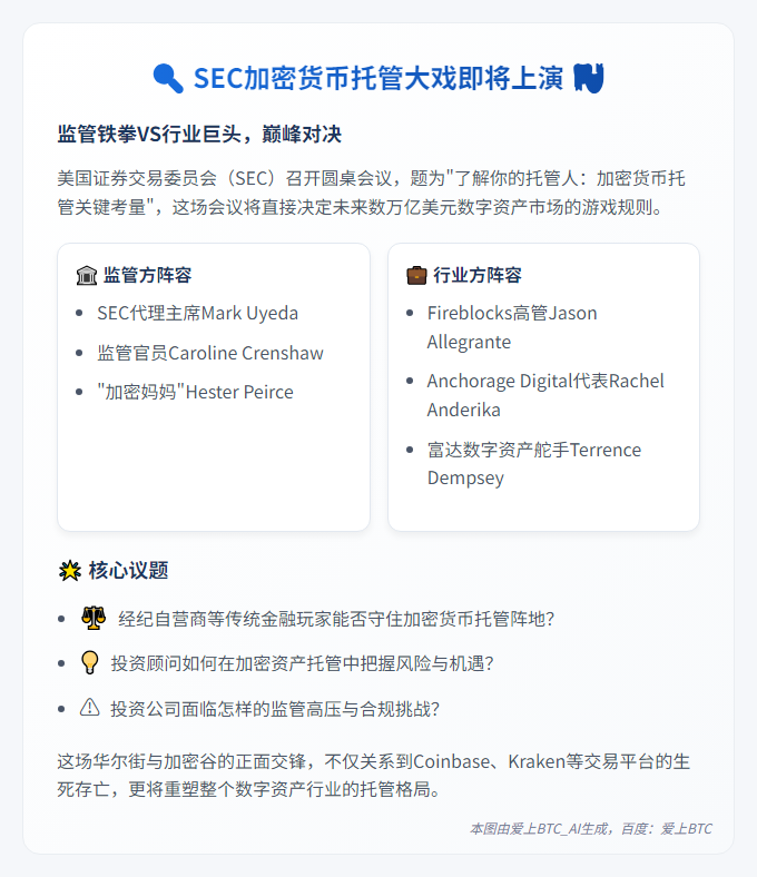 SEC公布加密托管会议议程与名单
