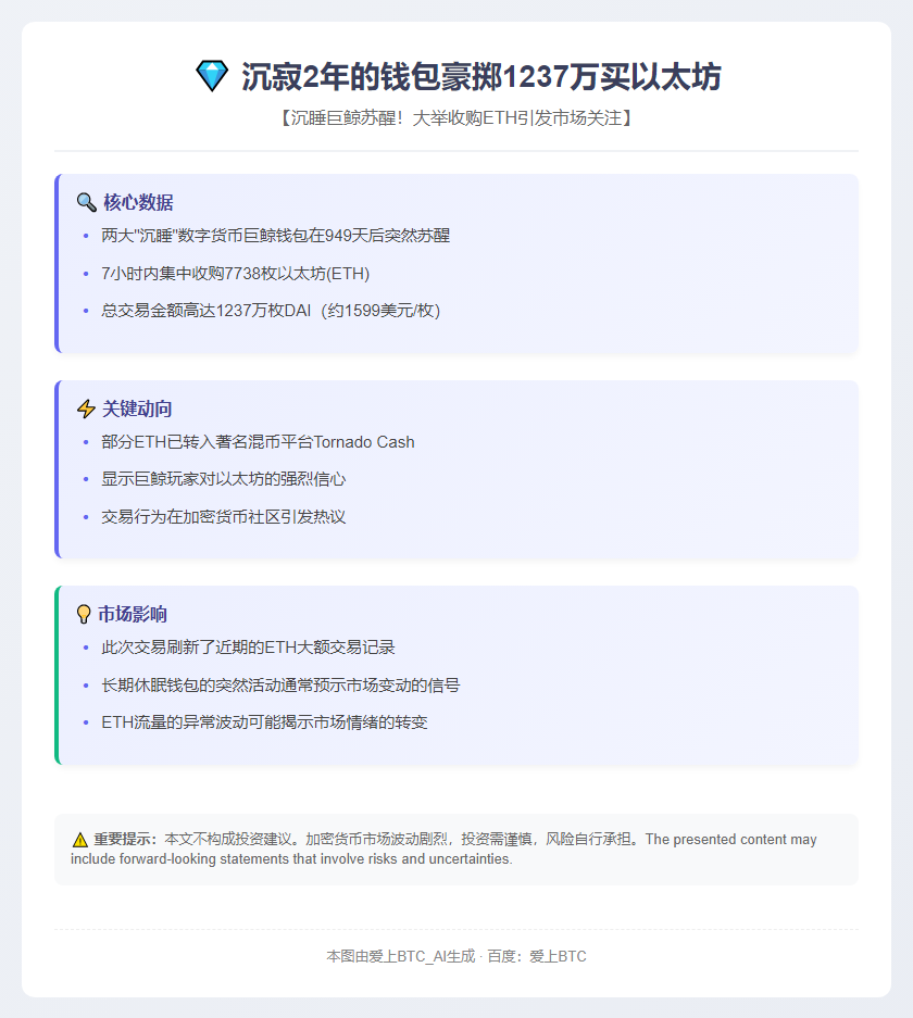 沉寂2年的钱包豪掷1237万买以太坊