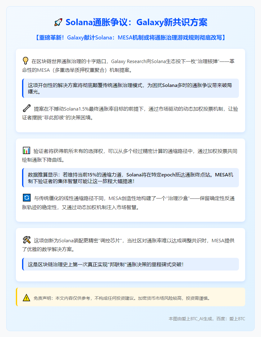 Solana通胀争议：Galaxy新共识方案