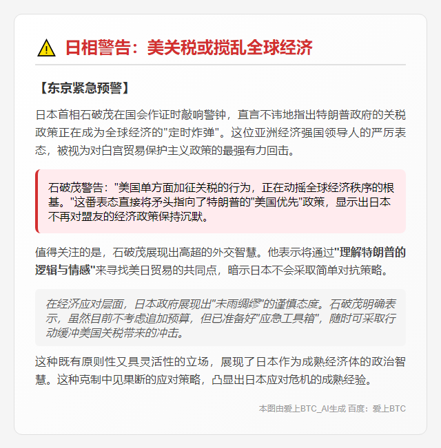 日相警告：美关税或搅乱全球经济
