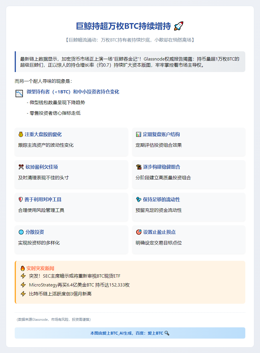 巨鲸持超万枚BTC持续增持
