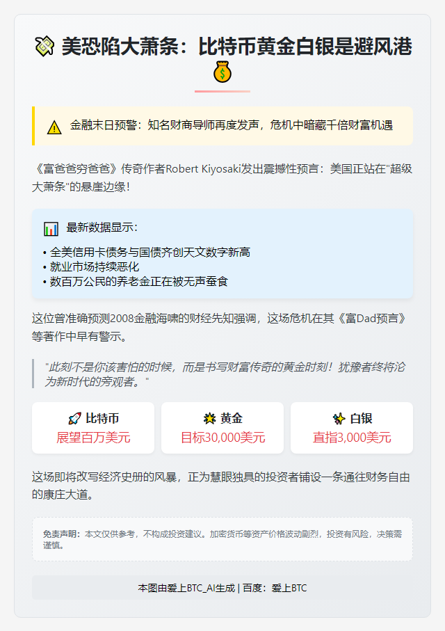 美恐陷大萧条：比特币黄金白银是避风港