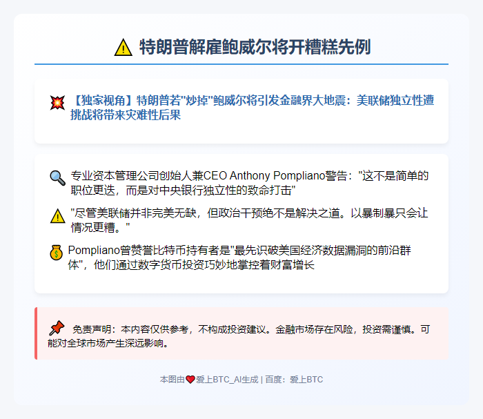 特朗普解雇鲍威尔将开糟糕先例