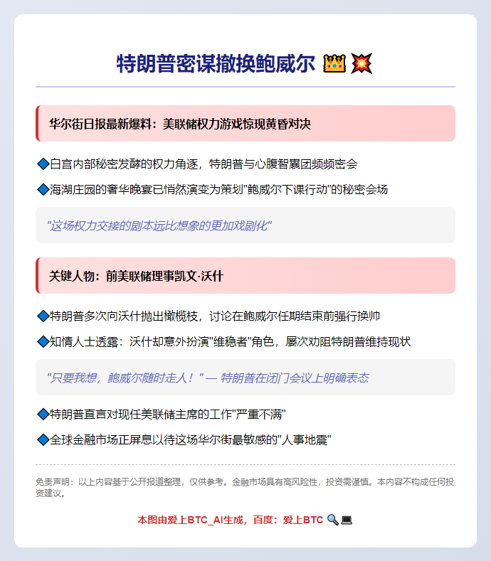 特朗普密谋撤换鲍威尔