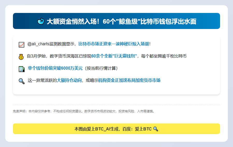 三月以来新增60多个千枚BTC钱包